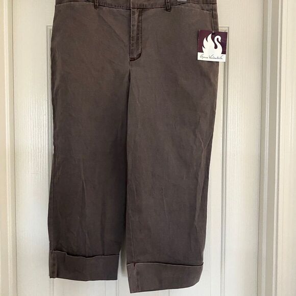 Gloria Vanderbilt Sammy Cropped Pants – Brown Stretch, Size 12, NWT - Picture 8 of 8